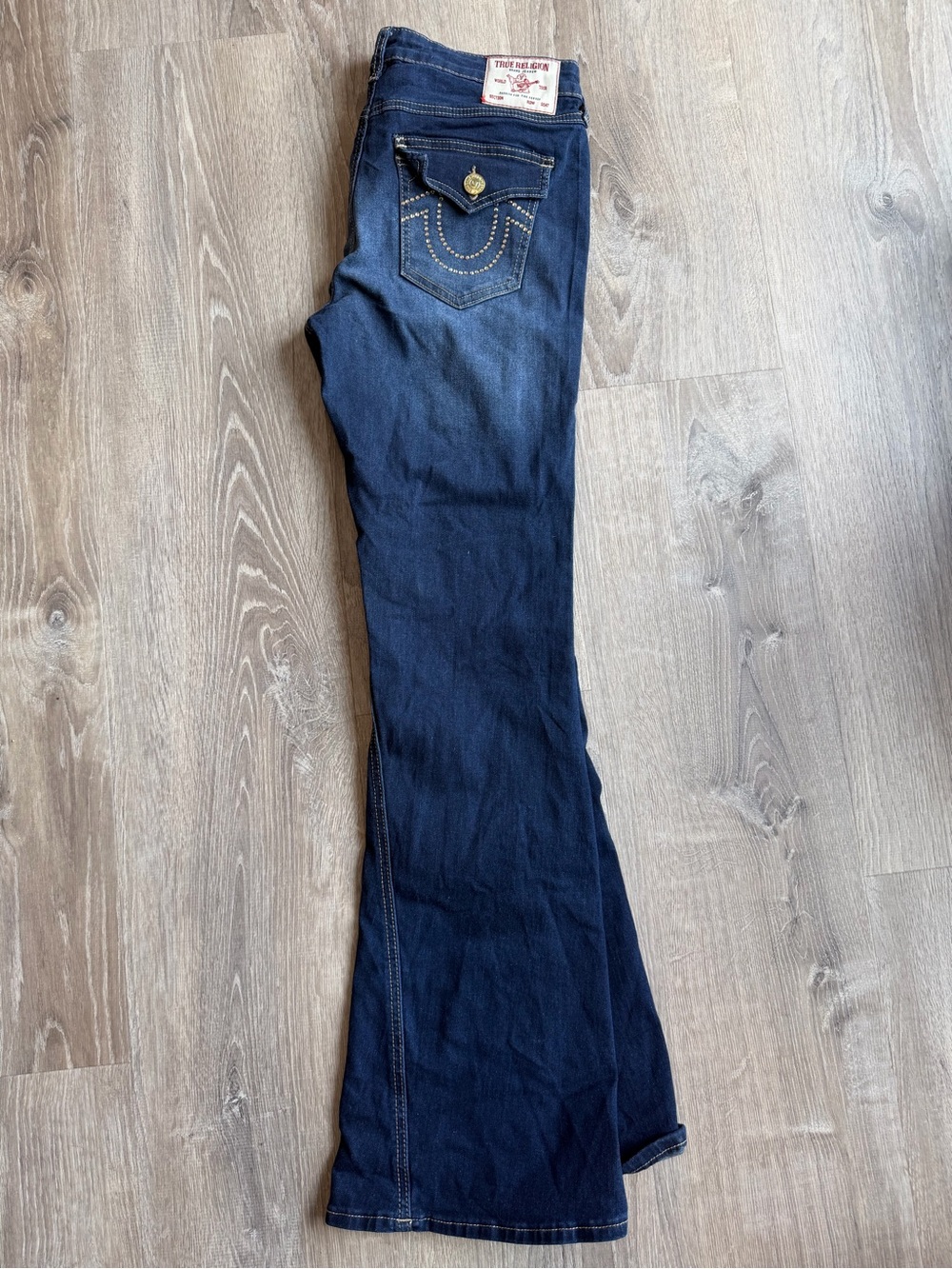True Religion Womens Mid Rise Flare Jeans
